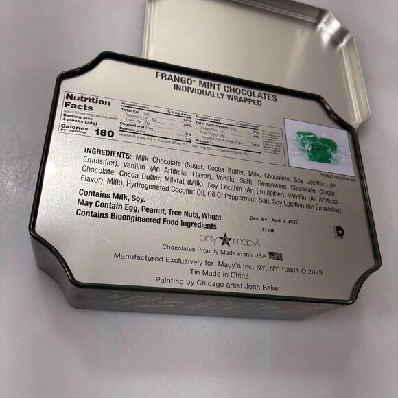 Marshall Field's Chicago Clock 2023 Frango Mint Chocolates TIN EMPTY John Baker - Picture 6 of 7